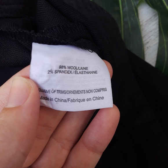 Tory Burch| Wool Wide Leg Crop Trouser Pants Black Size 2 - Picture 8 of 8